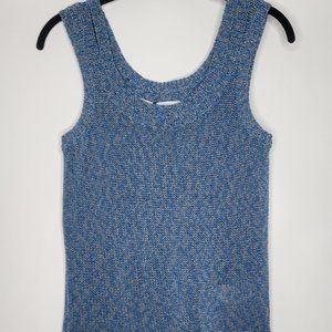 Women's Tank Sleeveless TSE Blue/silver Cotton Blend Tank Size Small
